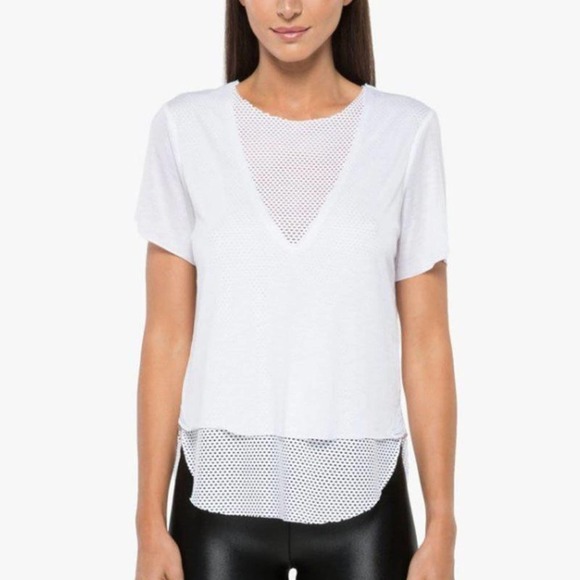 Koral Double Layer Short Sleeve Tee in White - Picture 3 of 13